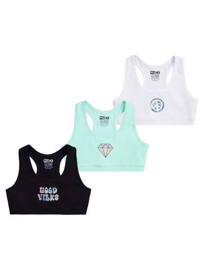 You Got Plan B Girls
                        Pack of 3 Anti-Bacterial Sports Bra SBNP-Retro
                        Vibes: 10-12