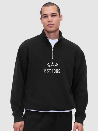 GAP Men Logo Printed
                        Oversized Half-Zip Sweatshirt