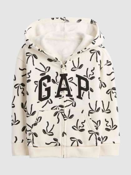 GAP Girls Printed
                    Monochrome Hooded Drop-Shoulder Zip-Front
                    Sweatshirt