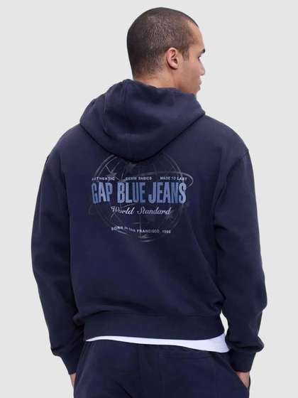 GAP Men Logo Printed
                        Oversized Hooded Sweatshirt