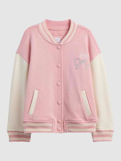 GAP Girls Color-Block
                      Varsity Baseball Jacket