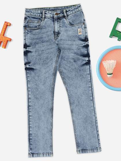 Pantaloons Junior Boys
                      Slim Fit Mid-Rise Heavy Fade Jeans