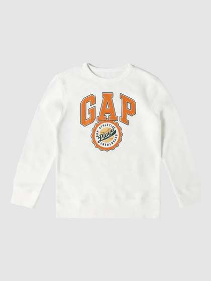 GAP Boys Brand Logo
                    Printed Crew Neck Relaxed Fit Pullover Sweatshirt