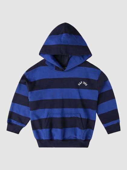 GAP Boys Striped
                      Relaxed Fit Hooded Sweatshirt
