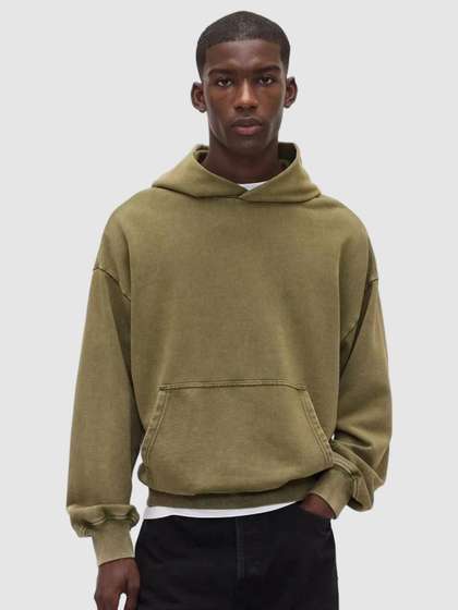 GAP Men Relaxed
                          Fit Drop-Shoulder Hooded Sweatshirt