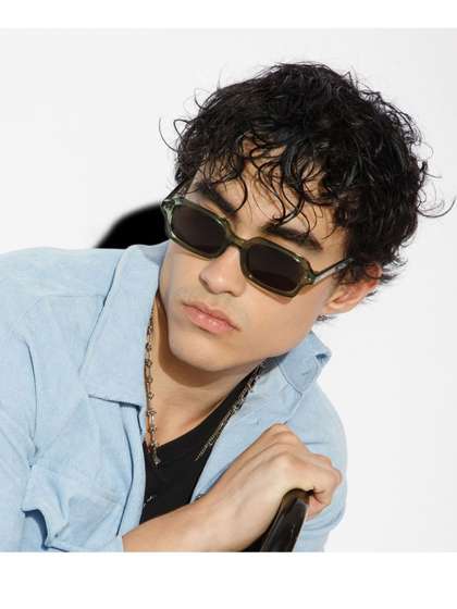 SALTY Men UV Protected
                    Rectangle Sunglasses SG0005-GR-BK-ALPHA