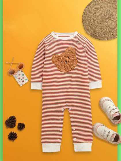 Nino Bambino Infants
                    Striped Organic Cotton Rompers