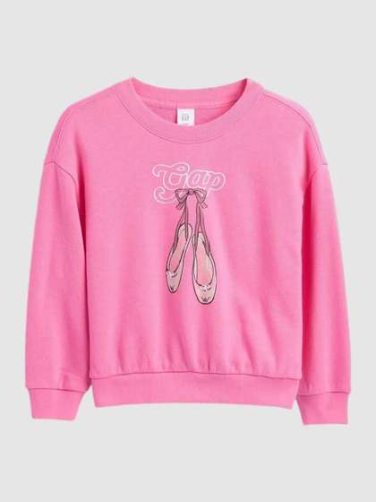 GAP Girls Graphic
                    Printed Round Neck Drop-Shoulder Crew Neck
                    Sweatshirt