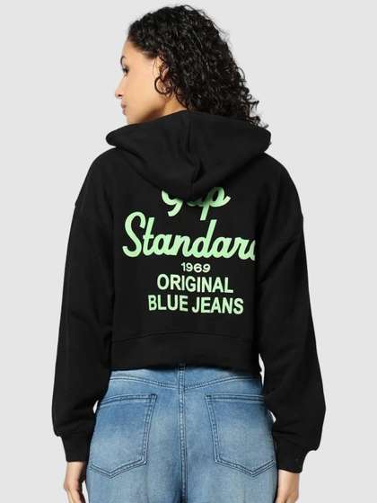 GAP Women Letter
                        Print Hoodies Hooded Relaxed Fit Sweatshirt
