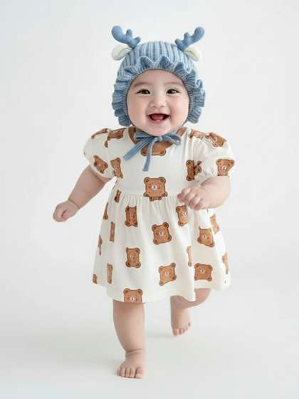 REFFER Kids Self Design
                    Woollen Beanie Caps