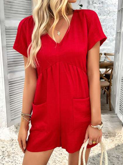 StyleCast Women
                        V-Neck Playsuit With Strap Detail