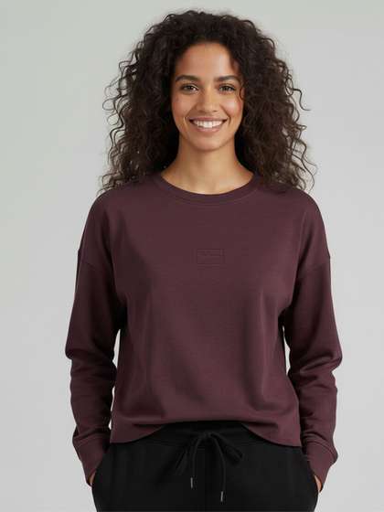 Pepe Jeans Women
                          Solid Round Neck Pullover Sweatshirt
