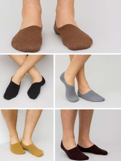 ZEVORA Men Pack Of 5
                    Shoe-Liner Socks
