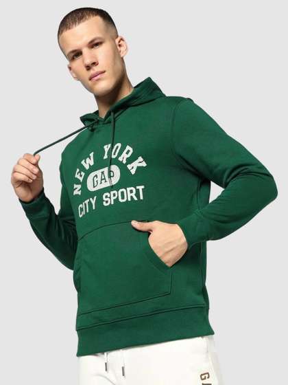GAP Men Typography
                        Printed Hooded Sweatshirt