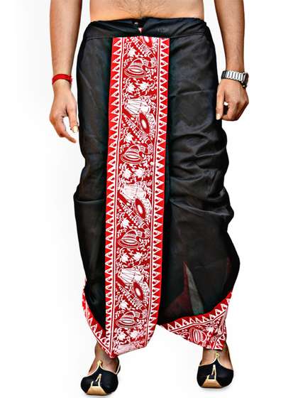 Krishiv Lifestyle
                          Men Printed Art Silk Dhoti