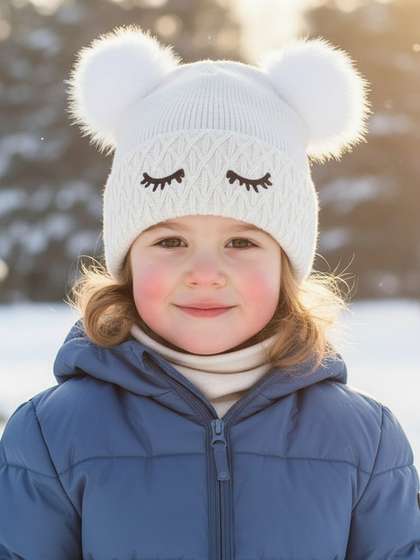 Infispace Kids Self
                      Design Woollen with Pom Pom Ears and Soft Fur
                      Lining Beanie