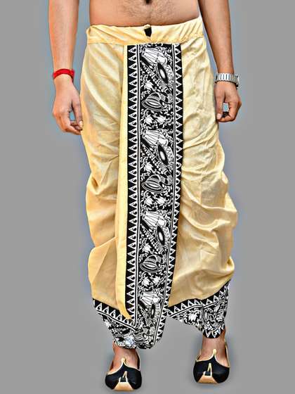 Goodstuff Men
                          Beige Silk Dhotis