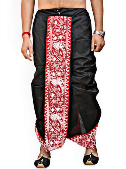 Shreeram criation
                        Men Black Silk Dhotis