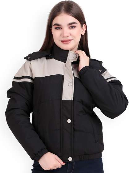 The Roadster
                        Lifestyle Co. Women Stand Collar Colourblocked
                        Water Resistant Puffer Jacket