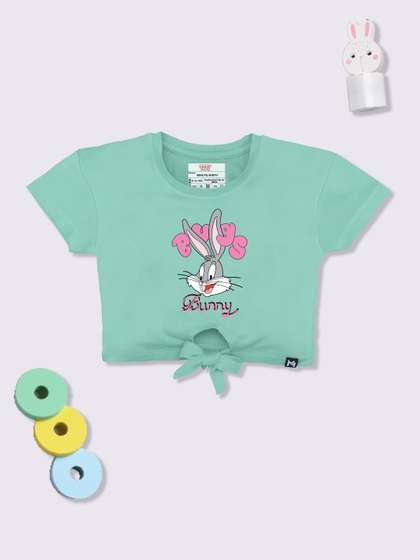 YK X Minute Mirth Looney
                    Tunes Graphic Printed Crop Top