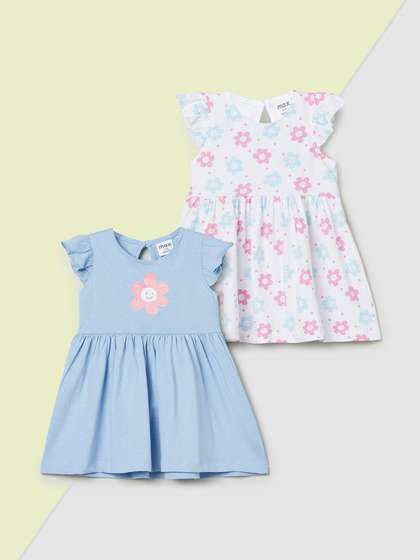 max Girls Floral Print
                    Flutter Sleeves Pleated A-Line Dress