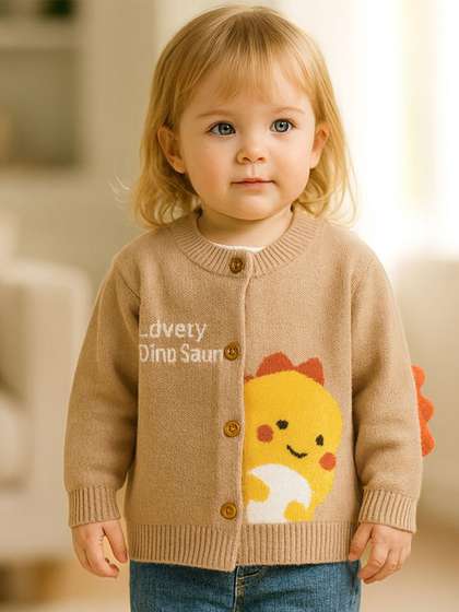 Bold N Elegant Kids
                    Animal Cardigan with Applique Detail