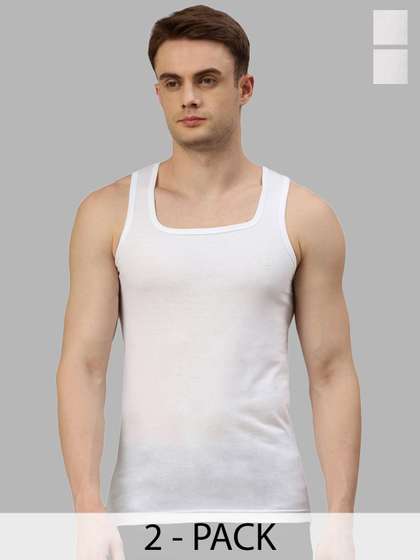 Zoiro Pack Of 2 Pure
                      Cotton Square Neck Sleeveless Innerwear Vests