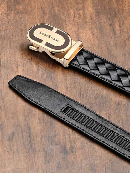 LOUIS STITCH Men
                    Textured Leather Buckle Weaved Belt