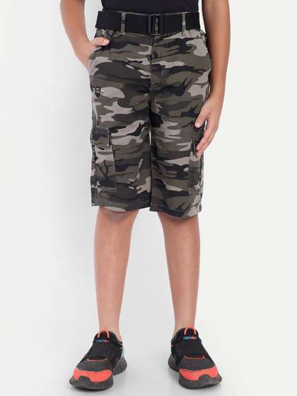 PUPPET-NX Boys
                      Camouflage Printed Mid-Rise Cargo Shorts