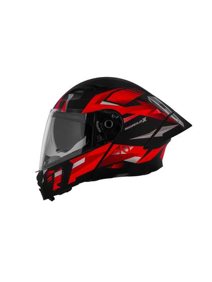 Steelbird Men SBA-20
                    Shield x Glossy Typography Printed Flip-Up Helmet