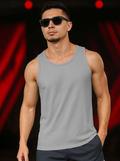 BEING WANTED Pure
                        Cotton Round Neck Innerwear Vests