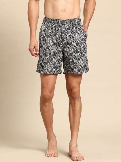 Jockey Men Abstract
                        Printed Mid-Rise Boxer Shorts