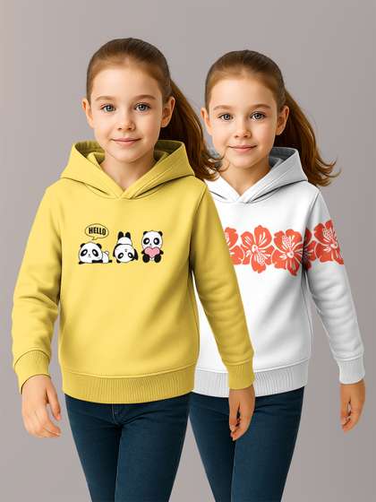 HELLCAT Girls Pack Of
                      2 Graphic Printed Hooded Sweatshirt