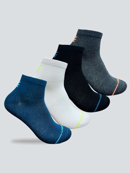 WROGN Unisex Pack Of 4
                    Patterned Ankle Length Cotton Socks