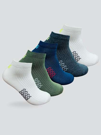WROGN Unisex Pack Of 5
                    Pair Assorted Patterned Ankle Length Socks