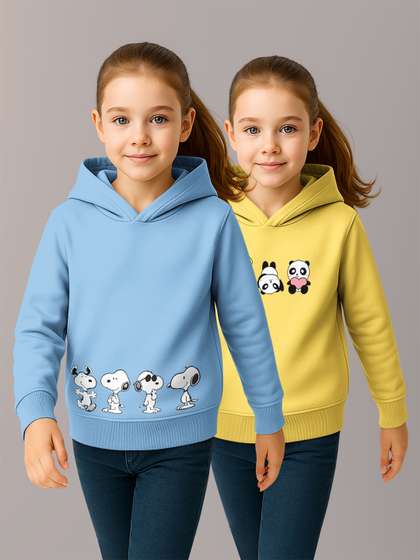 HELLCAT Girls Pack Of 2
                    Printed Hooded Pullover Sweatshirt