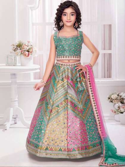 Sangria Girls
                        Printed Ready to Wear Lehenga & Blouse With
                        Dupatta
