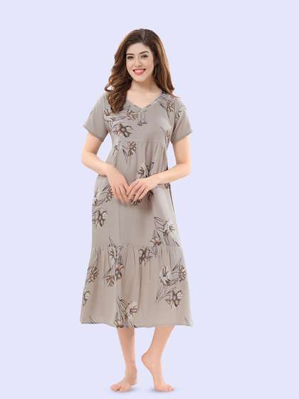 Cloud Soft Women
                        Printed Midi Nightdress