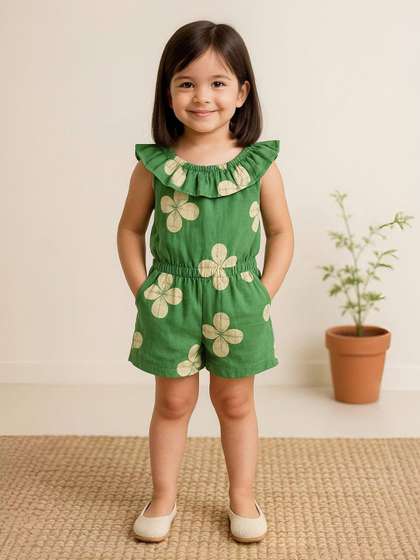 Urban Birdie Girls
                      Printed Sleeveless Cotton Jumpsuit