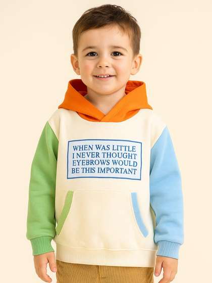 Finders Kids Typography
                    Printed Hooded Long Sleeves Sweatshirt