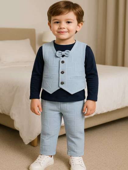 RAMIAAZ Boys Cotton
                    Blend T-shirt with Trousers Clothing Set