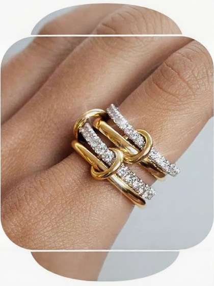 Just Lil Things
                        Artificial Stones Studded Slip On Adjustable
                        Finger Ring