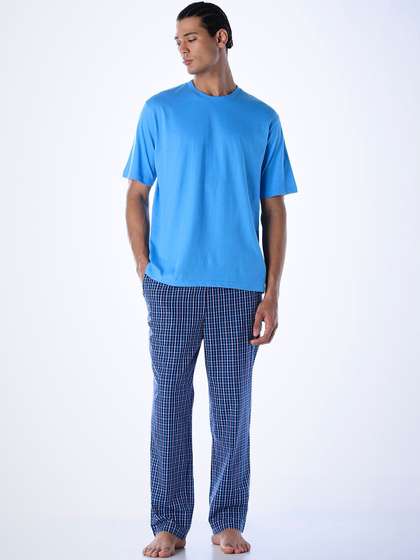 Jack & Jones Men
                        Round Neck Short Sleeves Pure Cotton Night suit