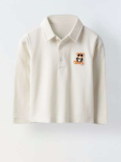 SPUNKIES Boys Solid Polo
                    Collar Cotton T-shirt