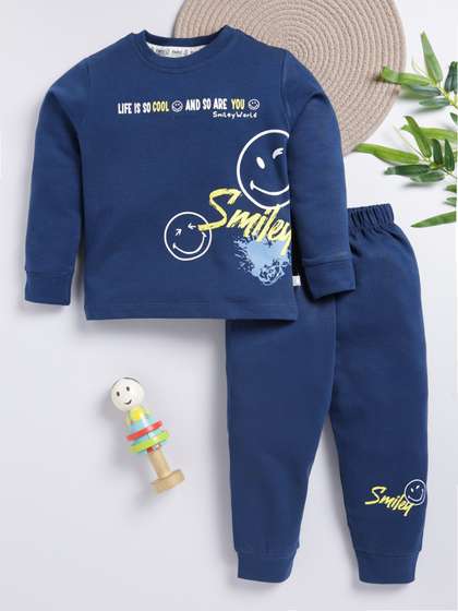 YK X Tinyo Boys Pure
                    Cotton Printed T-shirt with Joggers