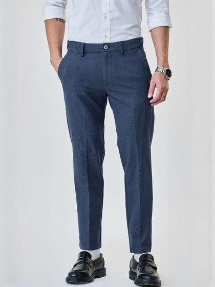 Snitch Men
                          Mid-Rise Slim Fit Formal Trousers