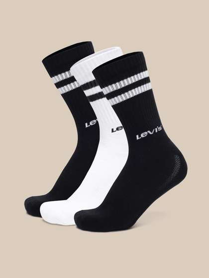 Levis Men Pack Of 3
                    Striped Cotton Stretch Calf-Length Socks With
                    Cushioned Sole