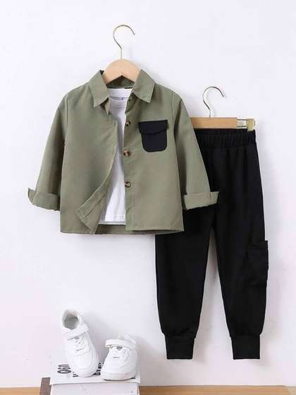 FASTDEAL Boys Shirt With
                    Joggers