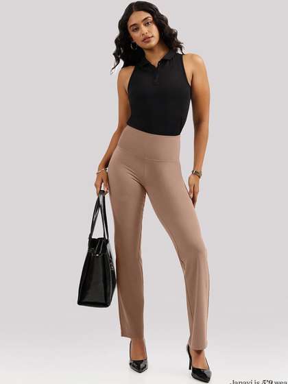 Blissclub Women
                        Sculpt Straight Fit High-Rise Trousers