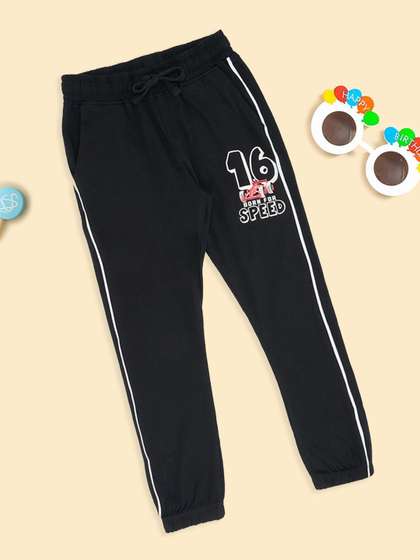 Pantaloons Junior Boys
                    Printed Pure Cotton Mid-Rise Joggers